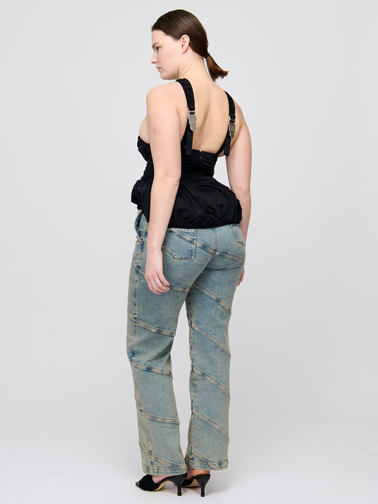 Puff Criss-Cross Apron Top