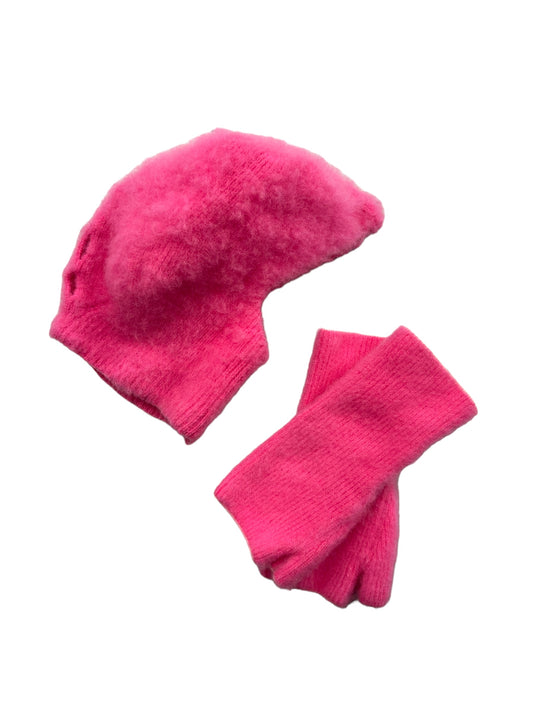 Exclusive Pink Mohair Hat and Gloves