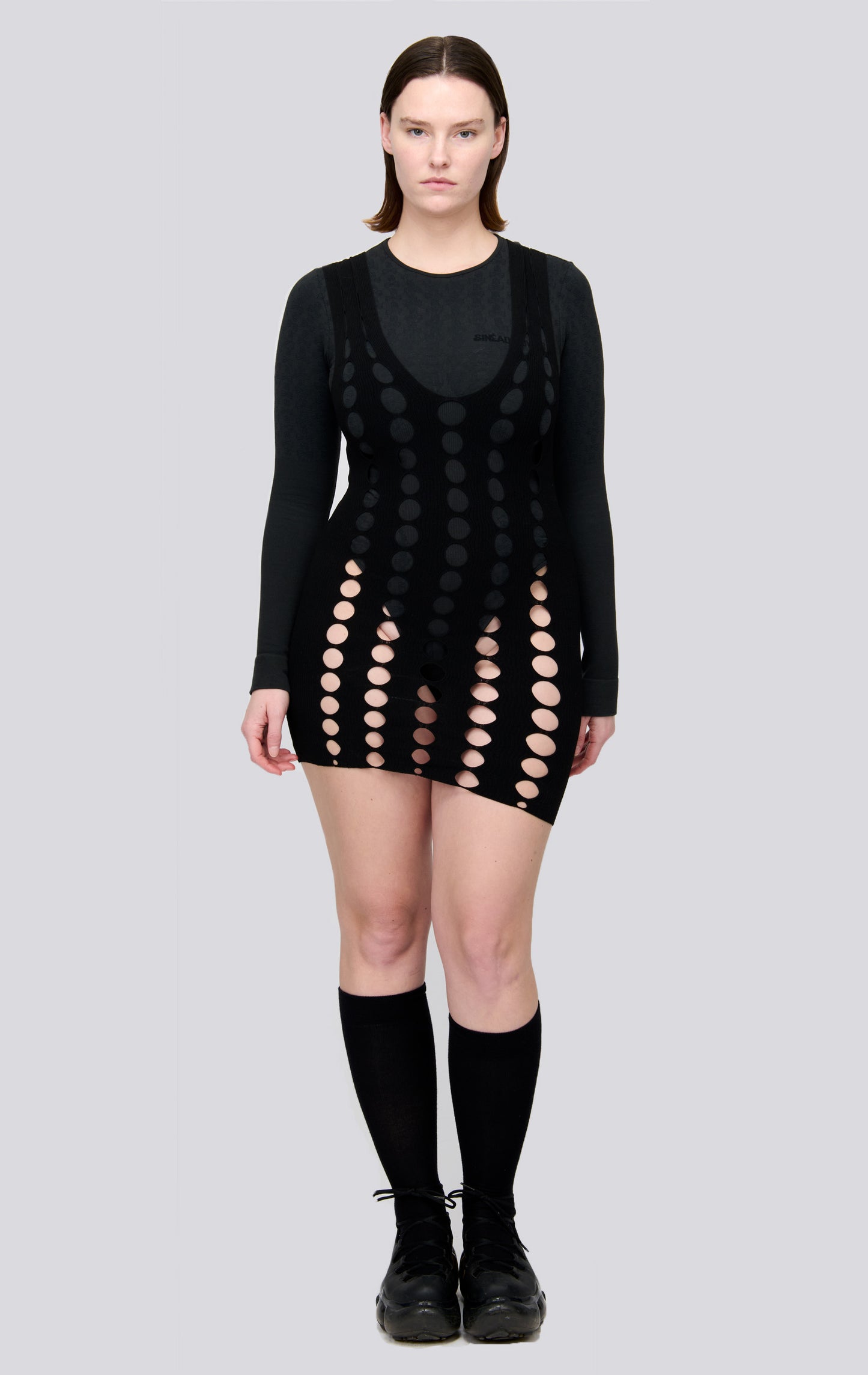 Squiggle Knit Mini Dress