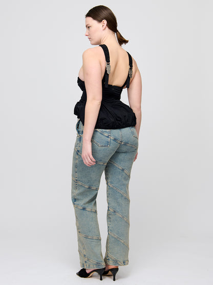 Puff Criss-Cross Apron Top