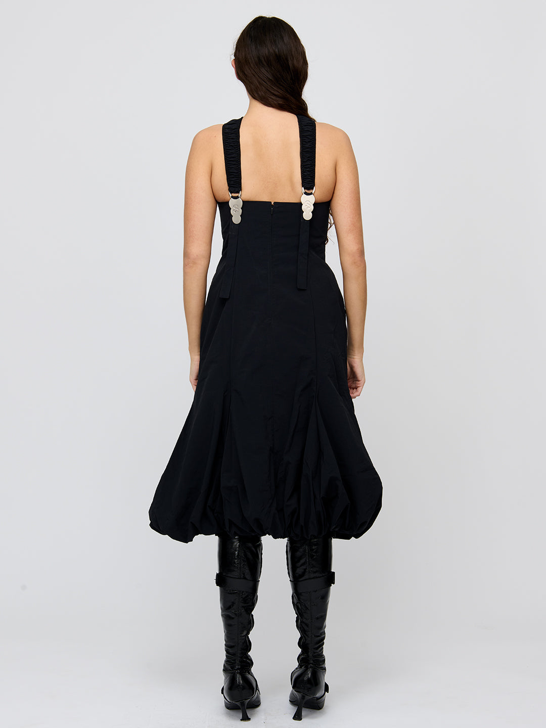Puff Midi Criss-Cross Dress