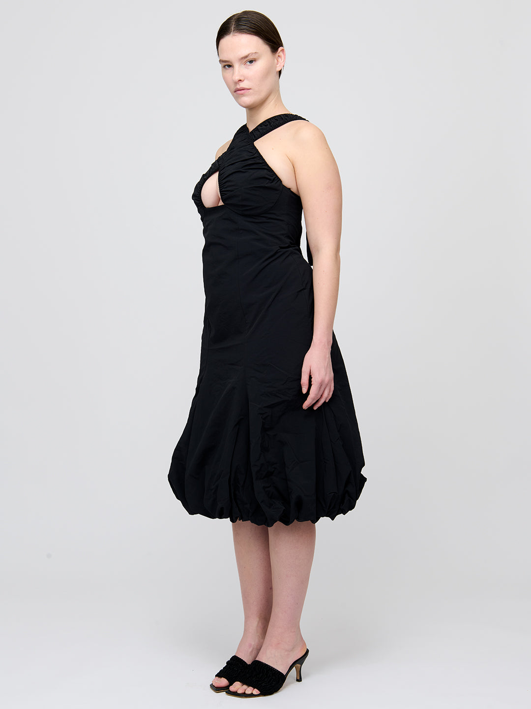 Puff Midi Criss-Cross Dress