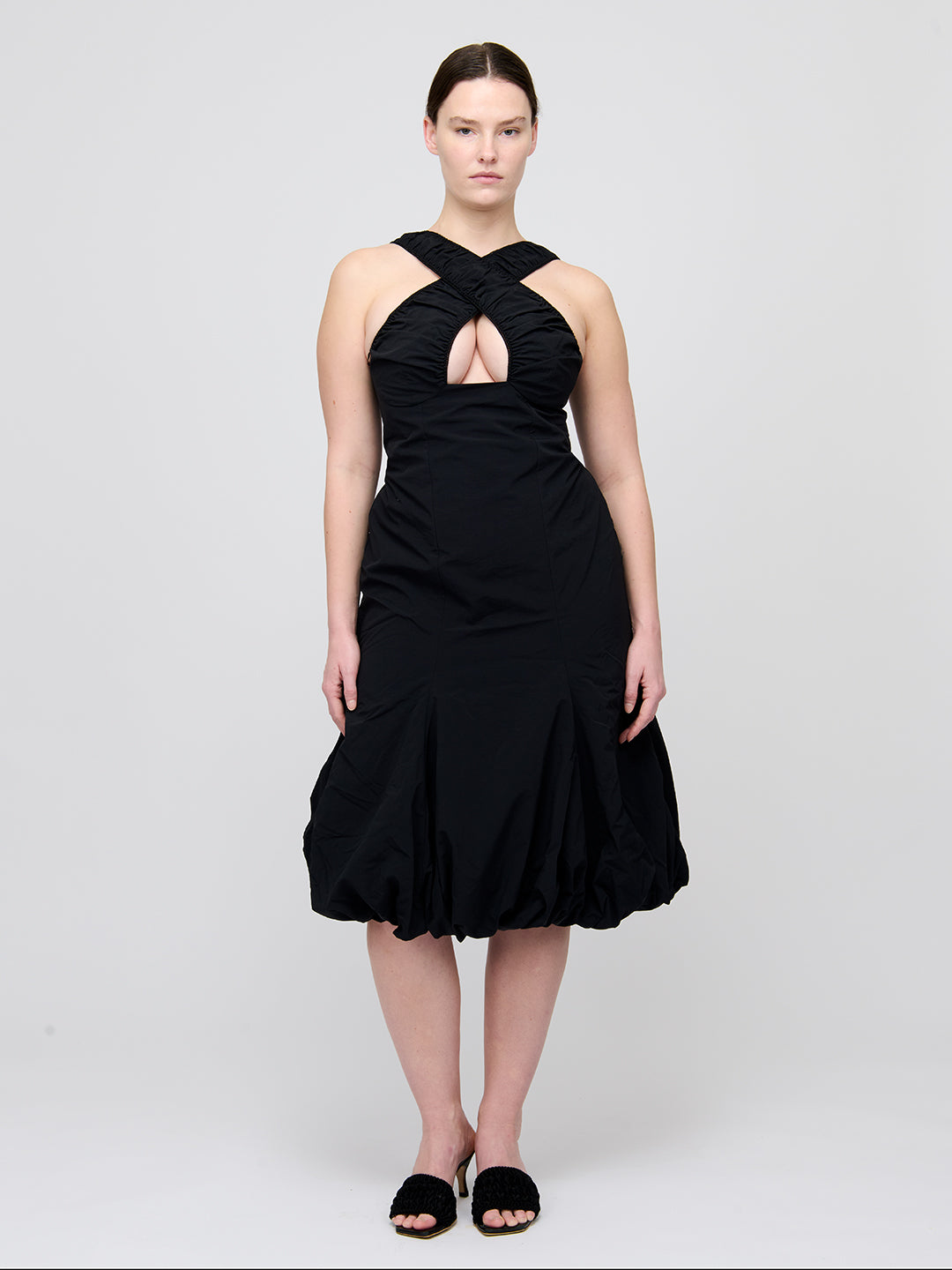 Puff Midi Criss-Cross Dress