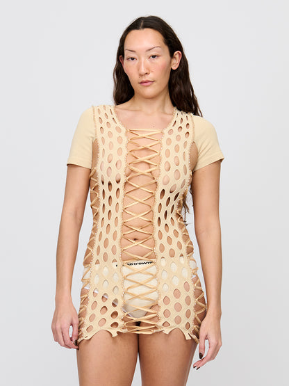 Squiggle Knit Crystal Mini Dress