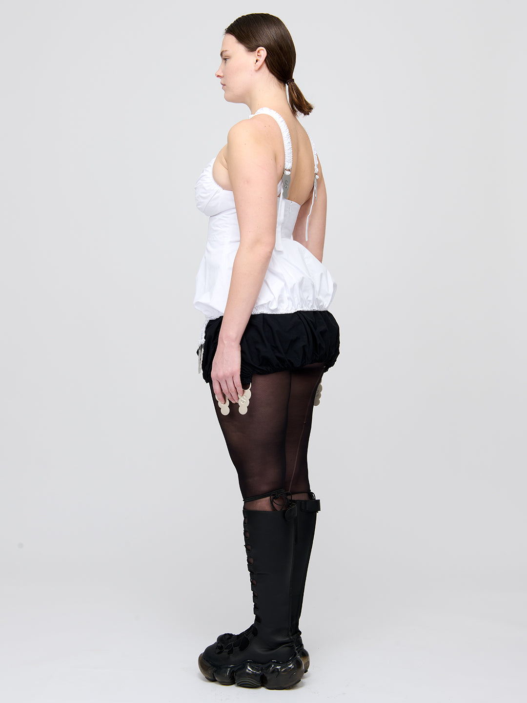 White Puff Criss-Cross Top