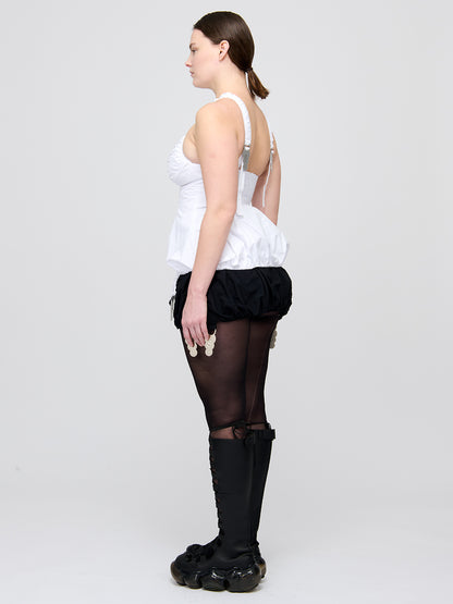 White Puff Criss-Cross Top
