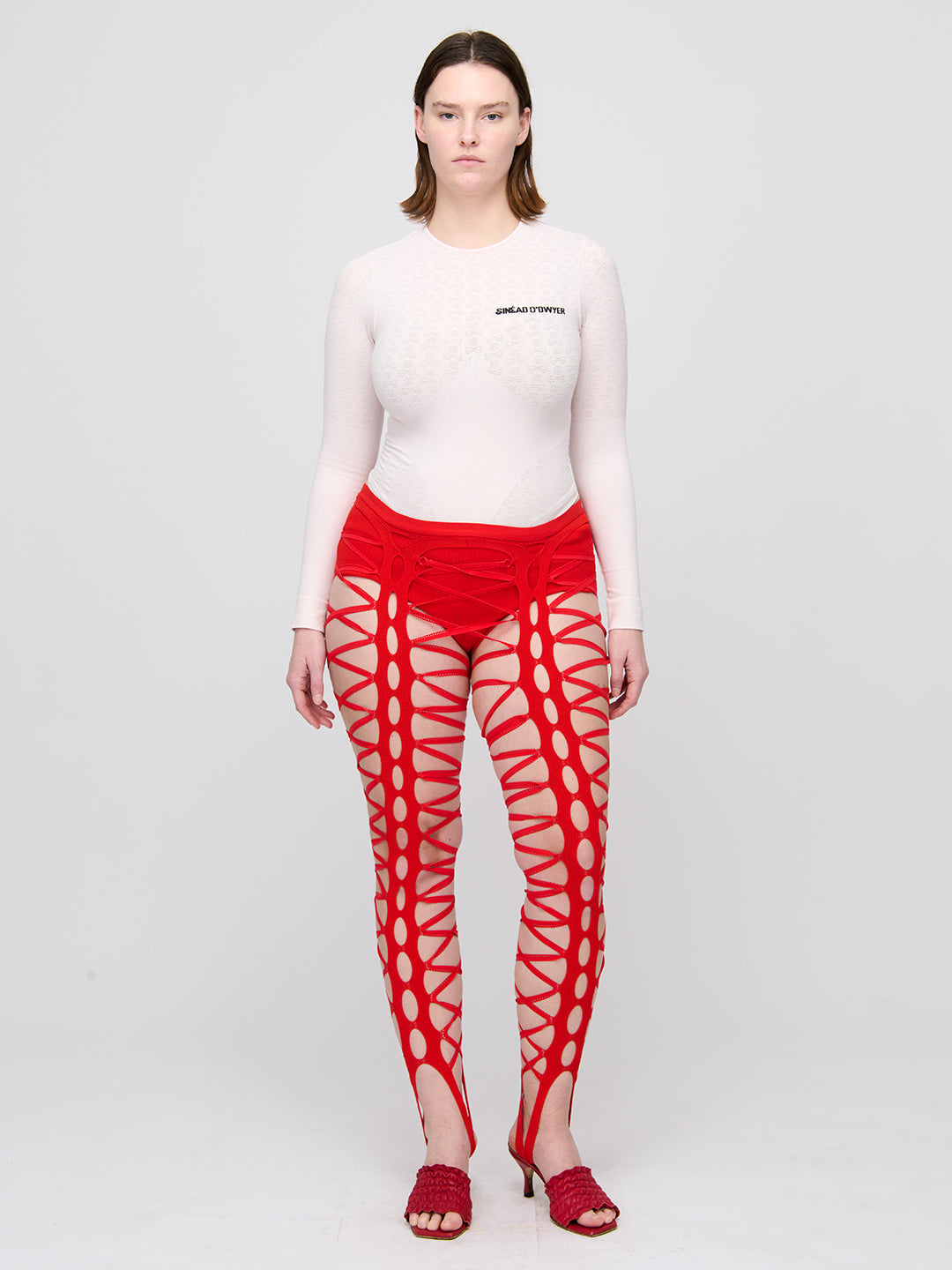 Squiggle Tights Red