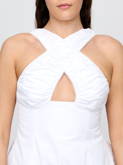 White Puff Criss-Cross Top