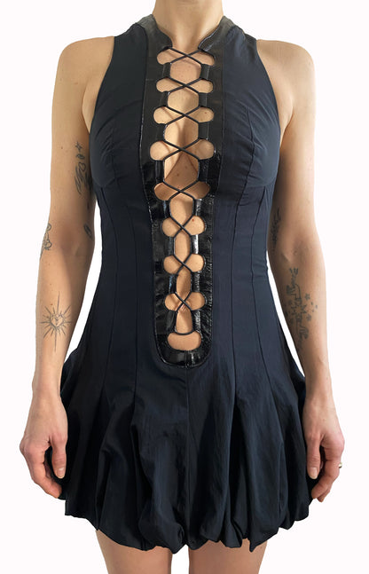 AW25 Interlaced Mini Puff Dress