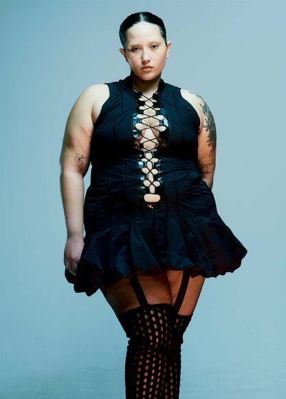 AW25 Interlaced Mini Puff Dress